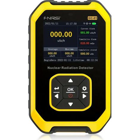 GeigerzählerGeigerzähler-Nuklearstrahlungsdetektor – Strahlungsdosimeter mit LCD-Display, tragbarer, wiederaufladbarer Beta-Gamma-Strahlungsmonitor, 5 umschaltbare Dosierungseinheiten – R (1/5)