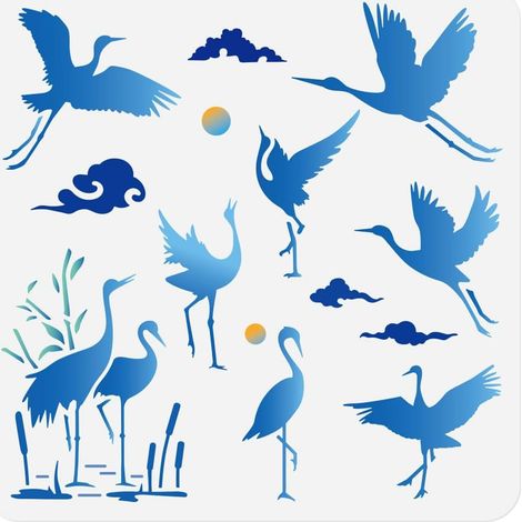 Pochoir mural en plastique réutilisable pour peinture sur bois, mur, sol, carrelage, tissu, verre, meubles, décoration d'intérieur ou loisirs créatifs 30 x 30 cm (1/5)