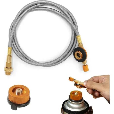 Raccord de valve de remplissage de gaz pour réchaud de camping extérieur, tuyau d'extension, tube, raccord de réservoir de gaz, adaptateur de bouteille de gaz, réchauds de cuisine portables (1/5)