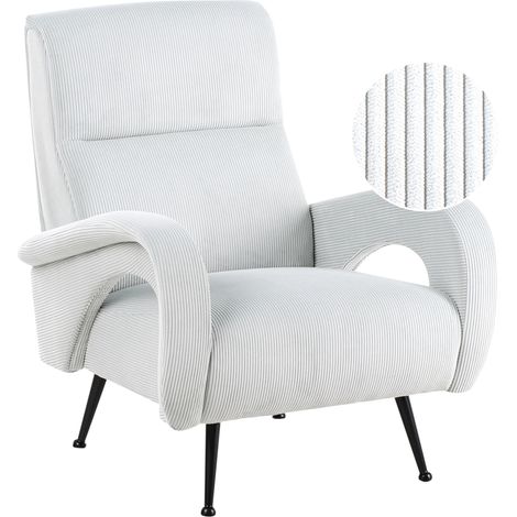 Sillón tapizado pana estilo retro respaldo bajo verde menta Svalov