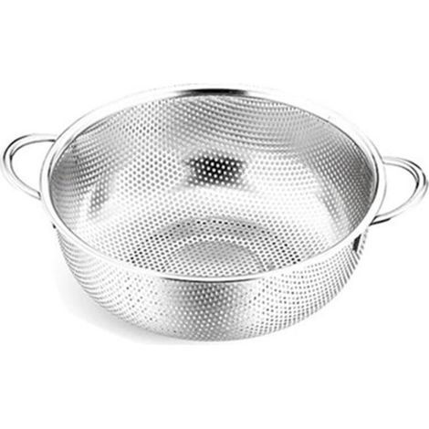Panier de vidange suspendu Passoire en acier inoxydable avec poignées robustes Lavage des fruits et légumes pour la cuisine à (1/4)