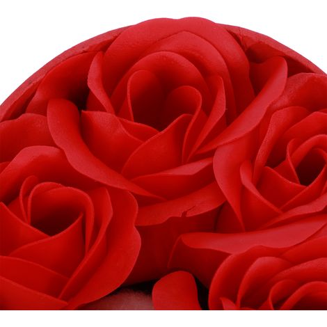Soap Flower Bouquet Rose Artificielle avec Ourson en Boîte Cadeau - 10 Roses Savon & 1 Ourson Jouet pour Anniversaire, Saint-Valentin, Décor Mariage - Simulé Haute Qualité, Dimensions 17x15x4cm (1/5)
