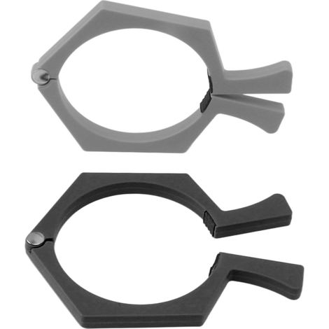 Lot de 2 pinces de fixation pour gobelets à sublimation, en ABS antidérapant, pour emballage de papier à sublimer, noir et gris. (1/5)