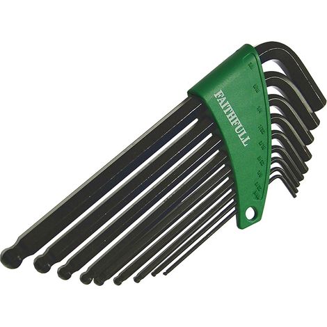 Faithfull Imperial Ball End Long Arm Hexagon Key Set, 9 Piece FAIHKS9AFLB