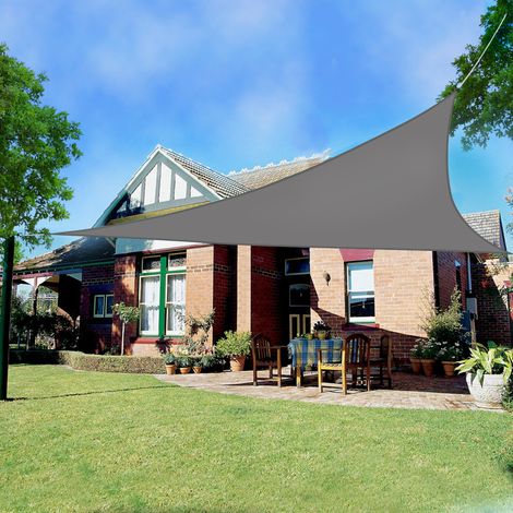 Greenbay Sun Shade Sail Garden Patio Party Sunscreen Awning Canopy 98% UV Block Triangle Anthracite 3x3x3m (1/4)