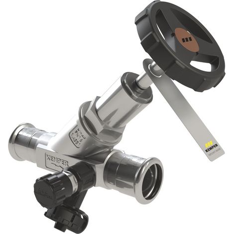 Kemper NIRO Freistrom-Kombi-Rückflussverhinderer, mit Entleerventil, MAPRESS, Figur 060 01, DN 25, 0600102500