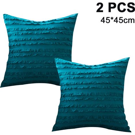 Ensemble de deux housses de coussin décoratives à pompons, ultra-douces, convenant aux canapés, chambres et salons.