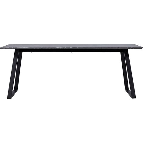 Malaga Esstisch Marmor dekor 90x200cm dunkel grau,schwarz.