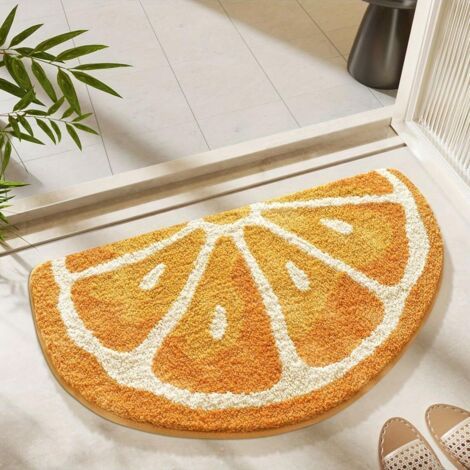 Tapis de bain absorbant, tapis stimulant la dopamine, tapis de porte antidérapant, tapis de bain – 40 x 60 cm – citron (1/3)