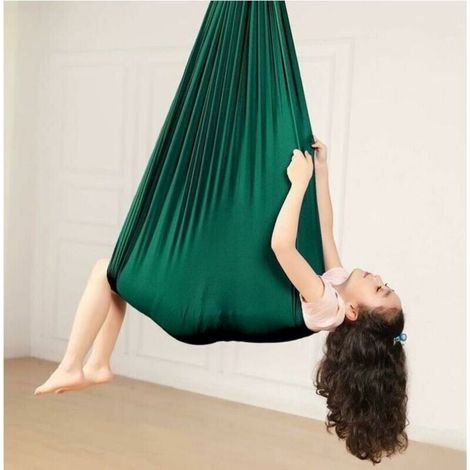 Balançoire Sensorielle pour Enfants, Hamac Élastique 360° (Bleu Ciel) (1/5)