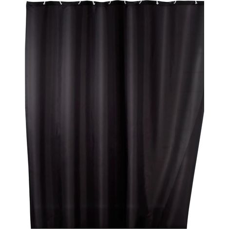 1 Rideau de douche,Antimoisissure,Polyester,Hydrofuge,Noir,180x200 cm,Salle de bain (1/5)