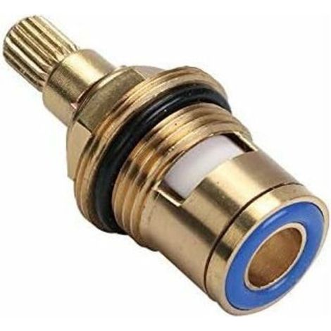 Replacement Brass Ceramic Faucet Valve Insert Gland Cartridge Quarter Turn Universal 1/2" Indoor Faucet for Bathroom Kitchen Faucet (blue) (1/5)