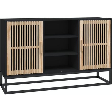 Credenza buffet cassettiera mobile contenitore organizer cucina soggiorno soggiorno 105 x 30 x 65 cm pannelli compositi nero 020035832