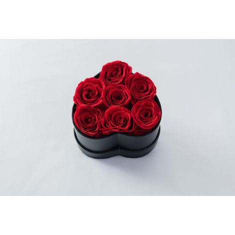 Panier Cœur Fleurs Conservées - Bouquet de 16 Roses Artificielles - Cadeau pour Fête des Mères Saint-Valentin - Décoration Intérieure (1/5)