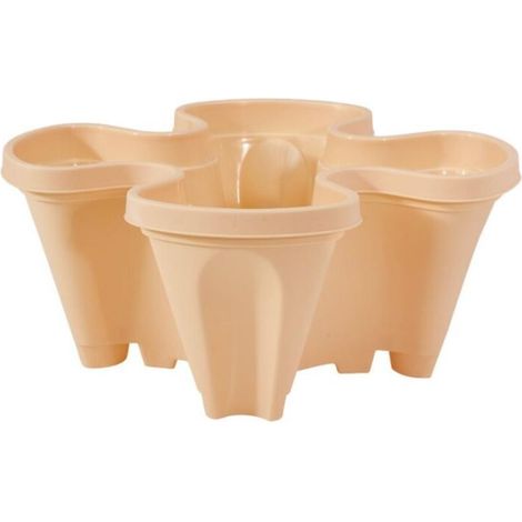 Pot de Plantes à Empiler (Terre/Succulentes) – Pot Jardinière Empilable avec Filtre à Eau, PP, 35x15cm, Blanc – 1 Pot