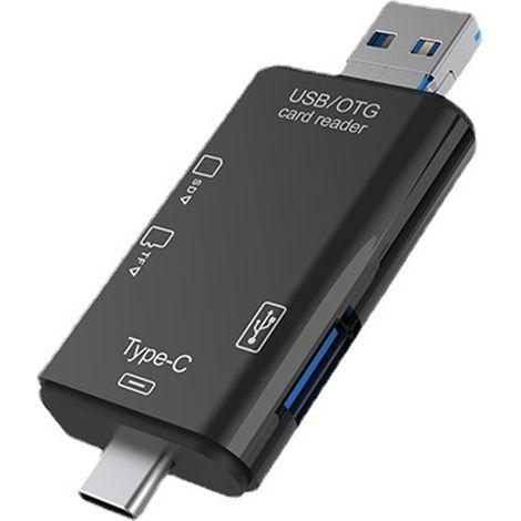 Lecteur De Cartes Mémoire - USB 2.0 - 3-en-1 SD TF MicroSD - Compatible Windows Mac Linux Android - Sans Pilote - Portable (1/5)