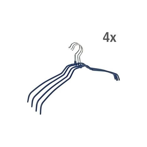 Cintre WENKO bleu métal Slim 16 pièces antidérapant 41x21 cm cintre fonctionnel pour chemises vestes en métal extra fin avec rutschhemmende Beschichtung gain de place et rangement efficace