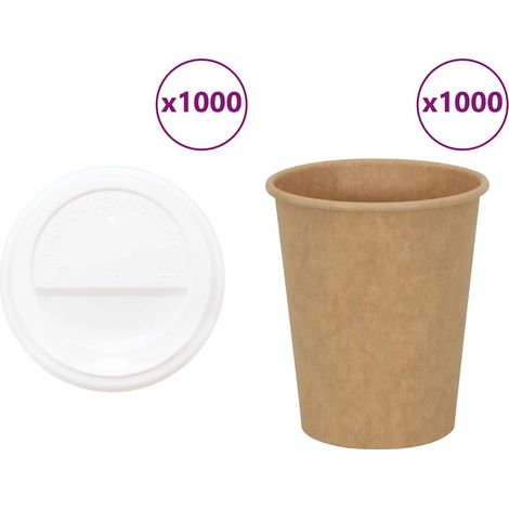 Pappbecher mit Deckeln 1000 Stk. 8oz 200ml
