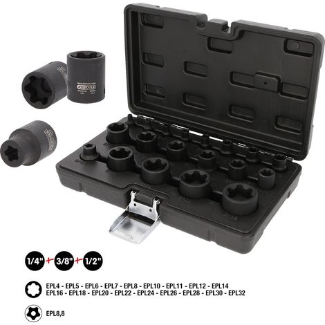 KS Tools 1/4+3/8+1/2 TX Plus-Steckschlüssel-Satz, 19-tlg (1/5)