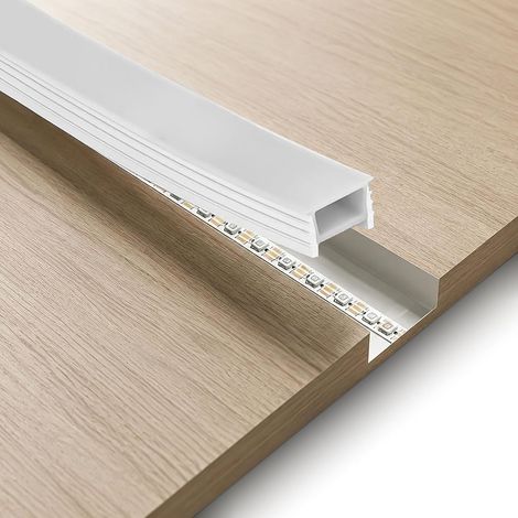 Profilé LED en silicone - 3 m - Flexible - Blanc laiteux - Diffuseur LED étanche IP65 - Pour bandes LED COB SMD - Pour plafond, armoire, bar, panneaux acoustiques (16 x 16 mm) (1/5)
