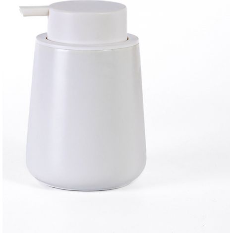 Flüssigseifenspender aus Keramik mit leichtgängiger Pumpe, für Shampoo und Handlotion, Bad und Küche, 400 ml, weiß - AquaForge (1/3)