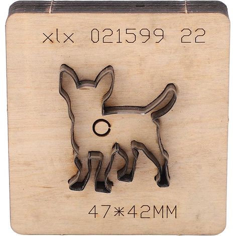 Matrice de découpe en acier allié pour chien, moule de poinçonnage en cuir avec plaque en bois pour l'artisanat de bricolage (1/5)