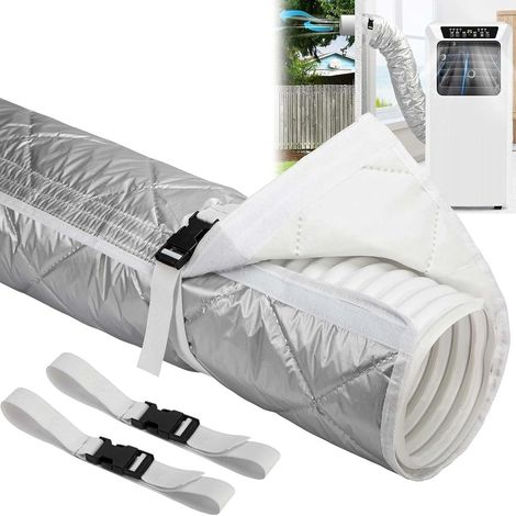 Housse Isolante Tuyau Climatiseur Portable 5 et 6 Pouces Réduit Pertes de Froid et Consommation Sangles à Boucle Réglables Installation sans Outil Protection Tuyau d'Évacuation Modèle 2026 (1/4)