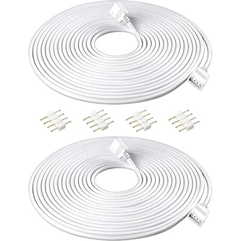 Rallonge Ruban Led 5M, 2Pièces Rallonge Led 4 broches avec 4 Connecteurs mâles à 4 broches pour bande LED 5050 3528 RGB (1/5)