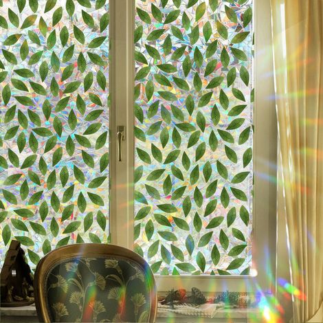 Lntyq Film de confidentialité for fenêtre, Autocollants de fenêtre à Feuilles colorées Double Face en PVC, intimité de vitrail, for Salle de Bain à Domicile(Size:43 100cm) (1/5)