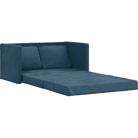 Maison Exclusive - Divano Letto da Terra 2 in 1 Blu 122x204x55 cm Velluto (1/5)
