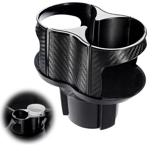 Portavasos multifuncional 2 en 1 para coche, Adaptador expansor universal para portavasos de coche con base ajustable (1/5)