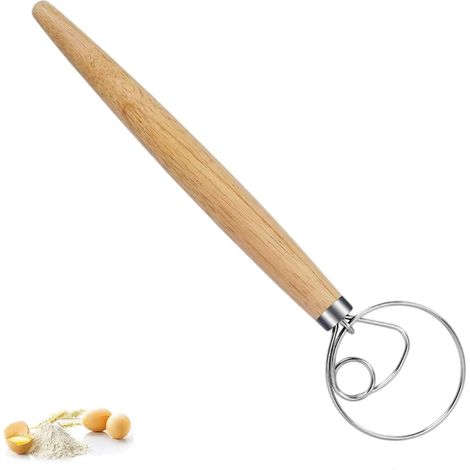 Fouet à Pâte Fouet danoise en acier inoxydable Mélangeur de Pâte à Main pour Cuisine Pâtisserie Lavable en Machine Fouet (1/5)