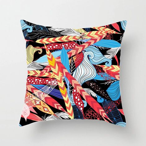 Housse De Coussin - Coton Linen - Imprimé Numérique Fleuri - Double Face - Pour Canapé Lit Chaise Bureau Voiture - 40x40 cm (1/5)