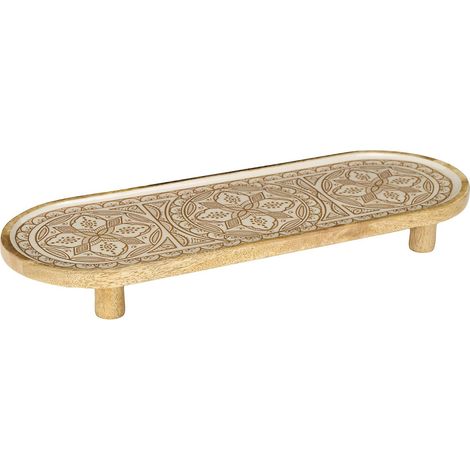 Plat de Présentation en Bois "Dune" 50cm Beige