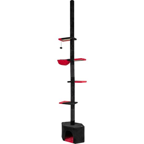 Design gothique arbre à chat du sol au plafond, 5 niveaux réglables avec condo, griffoirs en sisal pour petit appartement (1/5)