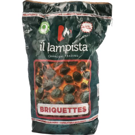 BRICCHETTE DI CARBONE VEGETALE PER GRILL 'IL LAMPISTA' Kg 3 ca. - Senza Marca