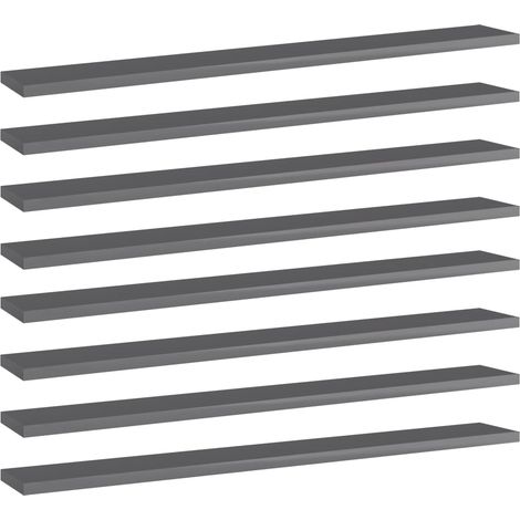 Bücherregal-Bretter 8 Stk. Hochglanz-Grau 80x10x1,5 cm vidaXL (1/5)