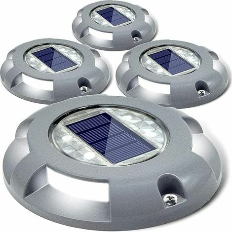 Luces solares para patio FOREHILL, luces para caminos, luces LED exteriores impermeables con energía solar para escalones, pasillos, escaleras, jardín, senderos, suelo, patio, terraza, paquete de 4 (b (1/5)