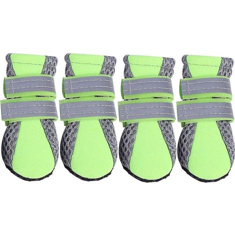 Chaussures pour chien en maille respirante avec semelle antidérapante pour la protection des pattes - Lot de 2 paires (XL, Vert) (1/5)