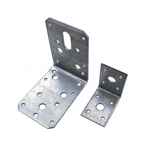 Sud Bois – Équerre de fixation en acier galvanisé 90x90x60mm Ep. 2.5mm – Multi-trous 23 – Pour assemblage structures bois – Résistante aux intempéries (1/2)