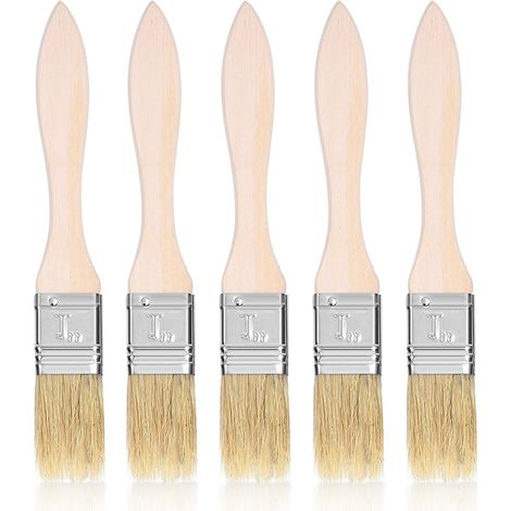 5er-Set Küchenpinsel, Holzpinsel, Backpinsel, hochtemperaturbeständig, Backpinsel für Grill, Backöl (1/5)