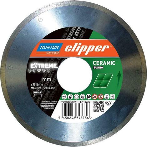 Disque de coupe diamant Norton Clipper Extreme Ceramic Soft Ø 250 x 25,4 70184603236