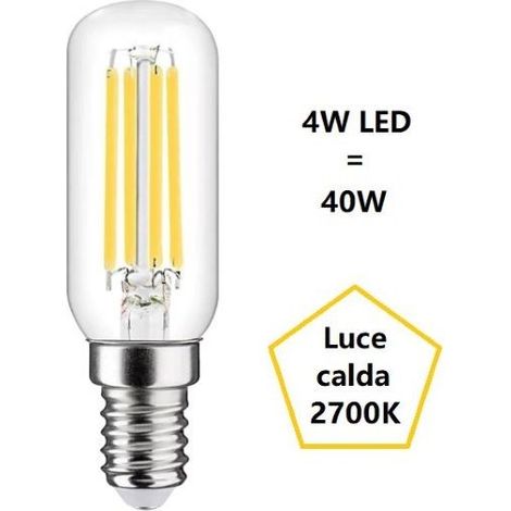 LAMPADINA TUBOLARE A LED 4W LUCE CALDA 2700K 470 LUMEN E14 FAN EUROPE