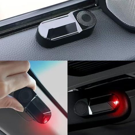 Alarme de voiture clignotante à énergie solaire - Alarme factice avec LED rouge, capteur intelligent, sauvegarde USB, améliore la sécurité de la camionnette, mesures antivol, alarme de voiture simulée (1/5)
