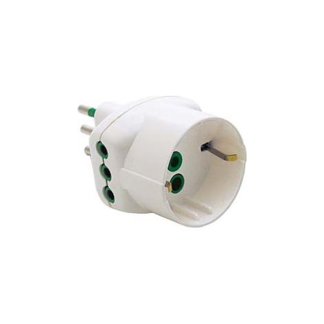 ADATTATORE TRIPLO 2 POLI + TERRA SCHUKO BIANCO- - bianco 82210 - 5 pezzi FANTON