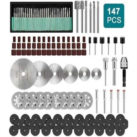 BARKBUSTERS Vtizikl Mandrins de ponçage adaptés à la perceuse à ongles Dremel, 147 pièces, Kit de lames de scie, outils abrasifs rotatifs (1/4)