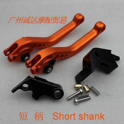 Poignée de frein réglable en alliage d'aluminium avec klaxon CNC pour guidon de moto BMW S1000R (tige courte orange) (1/5)