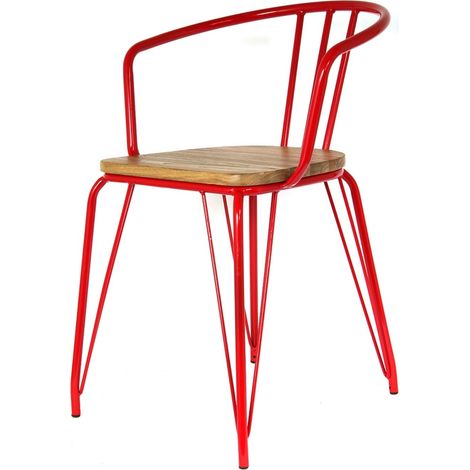 Fauteuil bistrot en acier et bois ARNOLD (1/3)