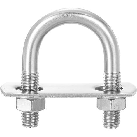 Boulons en U Ronds, 8 Ensembles 22mm(0.87") Largeur Intérieure 49mm Longueur M8 Boulon de Serrage en U en Acier Inoxydable 304 avec Écrous et Plaques, pour Remorque de Bateau (1/5)
