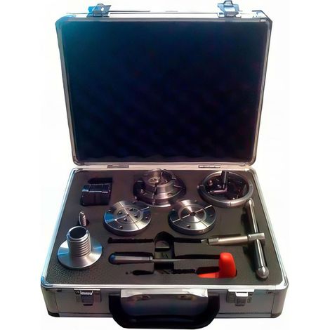 Coffret mandrin 4 mors D. 70 mm – Bague 1" x 8 TPI à M33 x 3,5 mm – Accessoire pour tour à bois – Plage de mors 30 à 62 mm – Holzprofi